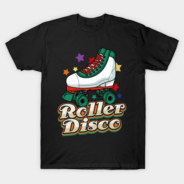 Roller Disco Roller Skate 70s 80s T-Shirt by KAWAIITEE